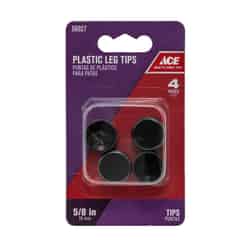 Ace Plastic Leg Tip Black Round 5/8 in. W 4 pk