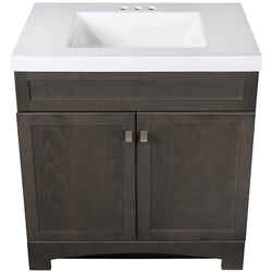 Continental Cabinets Single Bright Grey Vanity Combo 33-1/2 in. H x 30 in. W x 18 in. D
