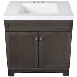 Continental Cabinets Single Bright Grey Vanity Combo 33-1/2 in. H x 30 in. W x 18 in. D