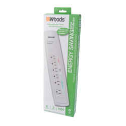 Woods 1500 J 3 ft. L 6 outlets Surge Protector