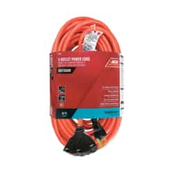 Ace Indoor and Outdoor Orange 50 ft. L 14/3 SJTW Triple Outlet Cord