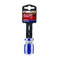 Ace 1-1/2 in. No. 1 Screwdriver Steel 1 Black Phillips