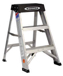 Werner 2 ft. H X 17 in. W Aluminum Step Ladder Type IA 300 lb. cap.