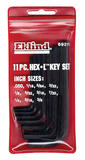 Eklind Tool .050 to 3/8 SAE Short Arm Multi-Size in. 11 Hex L-Key Set