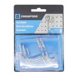 Crawford Silver Zinc Plated 3.1 in. Tool Holder Peg Hooks Steel 2