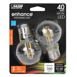 Feit Electric Enhance G16.5 E26 (Medium) LED Bulb Soft White 40 Watt Equivalence 2 pk