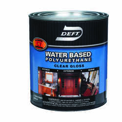 Deft Water Based Polyurethane Gloss Clear Waterborne Wood Finish 1 qt.