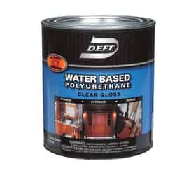 Deft Water Based Polyurethane Gloss Clear Waterborne Wood Finish 1 qt.