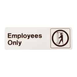Hy-Ko English Employees Only 3 in. H x 9 in. W Plastic Sign