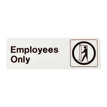 Hy-Ko English Employees Only 3 in. H x 9 in. W Plastic Sign