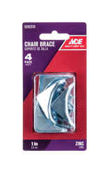 Ace 1 in. H x 2.75 in. W x 1 in. D Zinc Inside Chair Brace