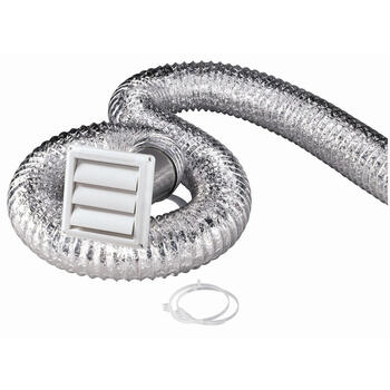 Deflect-O Supurr-Vent 8 ft. L x 4 in. Dia. White Dryer Vent Kit Aluminum