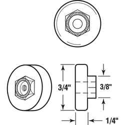 Prime-Line 3/4 in. D X 1/4 in. L Plastic Roller 2 pk