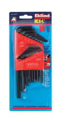 Eklind Tool .050 to 5/16 SAE Long and Short Arm Hex L-Key Set 18 pc. Multi-Size in.