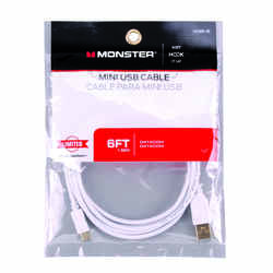 Monster Cable Hook It Up 6 ft. L USB 2.0 Mini Device Cable