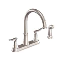 Moen Solidad Two Handle Stainless Steel Kitchen Faucet Side Sprayer Included