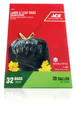 Ace 39 gal. Lawn and Leaf Bags Drawstring 32 pk