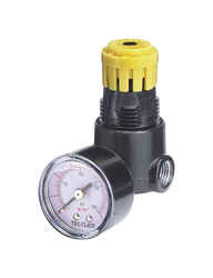 Tru-Flate Plastic/Steel Mini Regulator with Gauge 1/4 in. NPT 250 psi 1 pc