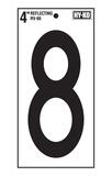 Hy-Ko Reflective 4 in. Vinyl 8 Number Self-Adhesive Black