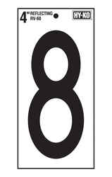 Hy-Ko Reflective 4 in. Vinyl 8 Number Self-Adhesive Black