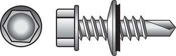 HILLMAN 14 x 1-1/2 in. L Hex Zinc-Plated Steel Self- Drilling Screws 100 per box Hex Washer