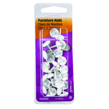 HILLMAN Large Brass-Plated White Brass Furniture Nails 25 pk