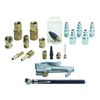 Tru-Flate Brass/Steel Air Coupler and Plug Set 1/4 in. Female 1 19 pc