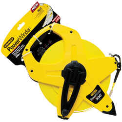 Stanley PowerWinder 0.5 in. W x 300 ft. L Fiberglass Long Tape Measure Yellow 1 pk