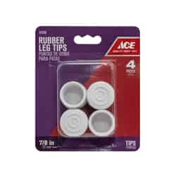 Ace Rubber Leg Tip Off-White Round 7/8 in. W 4 pk