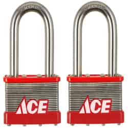 Ace 1.5 in. H X 2 in. W Stainless Steel 4-Pin Cylinder Padlock 2 pk Keyed Alike