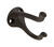 Ives Medium Oil Rubbed Bronze Traditional 1-1/4 in. L 35 lb. 1 pk Coat/Hat Hook Brass