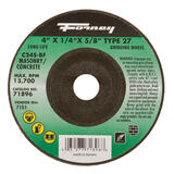 Forney 4 in. Dia. x 1/4 in. thick x 5/8 in. Silicon Carbide Masonry Grinding Wheel 15200 rpm 1