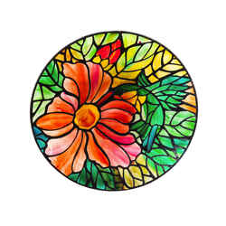 Meadow Creek Glass/Metal Assorted 19.7 in. Floral Bird Bath with Stand