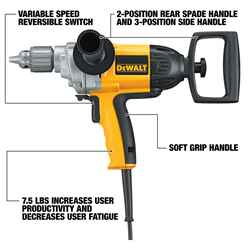 DeWalt 1/2 in. Keyed Spade Handle Corded Drill 9 amps 550 rpm