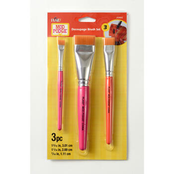 Plaid Mod Podge Multiple Sizes in. W Taklon Bristle Decoupage Brush Set Flat