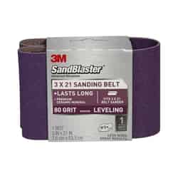 3M SandBlaster 21 inch in. L x 3 in. W Ceramic 80 Grit Medium 1 pc. Sanding Belt