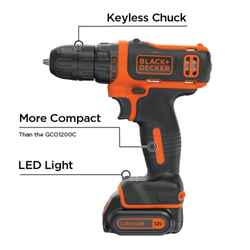 Black and Decker 12 volt 3/8 in. Cordless Drill/Driver Kit 550 rpm 1