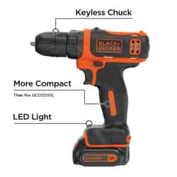 Black and Decker 12 volt 3/8 in. Cordless Drill/Driver Kit 550 rpm 1