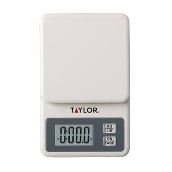 Taylor White White Kitchen Scale 11 Weight Capacity Digital