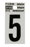 Hy-Ko 1 in. Reflective Black 5 Number Self-Adhesive Vinyl