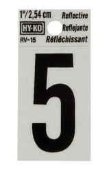 Hy-Ko 1 in. Reflective Black 5 Number Self-Adhesive Vinyl