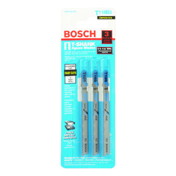 Bosch 3 in. T-Shank Jig Saw Blade 14 TPI 3 pk High Carbon Steel