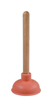 Cobra 9 in. L x 4 in. Dia. Plunger with Wooden Handle