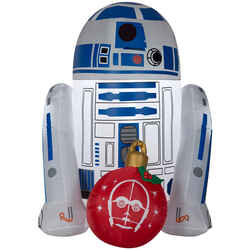 Gemmy Star Wars R2D2 with Ornament Christmas Inflatable Fabric 1 pk