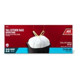 Ace 13 gal. Tall Kitchen Bags Drawstring 22 pk