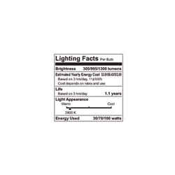 GE Lighting 30/70/100 watts A21 Incandescent Bulb 305/995/1,300 lumens Soft White A-Line 1 pk
