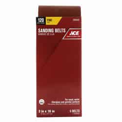 Ace 18 in. L x 3 in. W Aluminum Oxide Sanding Belt 120 Grit Fine 5 pk