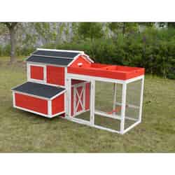 Merry Products 6 Chickens Firwood Red Barn Chicken Coop