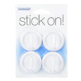 InterDesign 1 in. L White Plastic Small stick on! Hook 4 pk