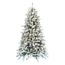 Greenfields Clear Prelit 7-1/2 ft. Artificial Tree 600 lights 1525 tips Grand Flocked